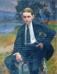 Portret van Marcel Renoux ongeveer 13 of 14 jaar oud